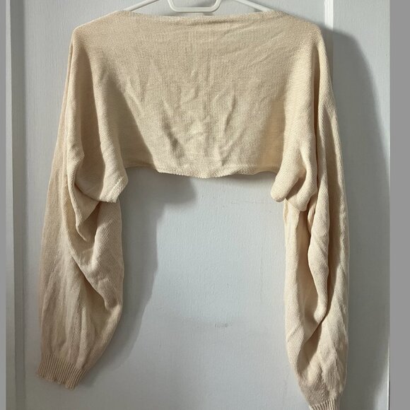 Korean no brand cotton knitted tank and shrug small in cream color - Picture 8 of 11